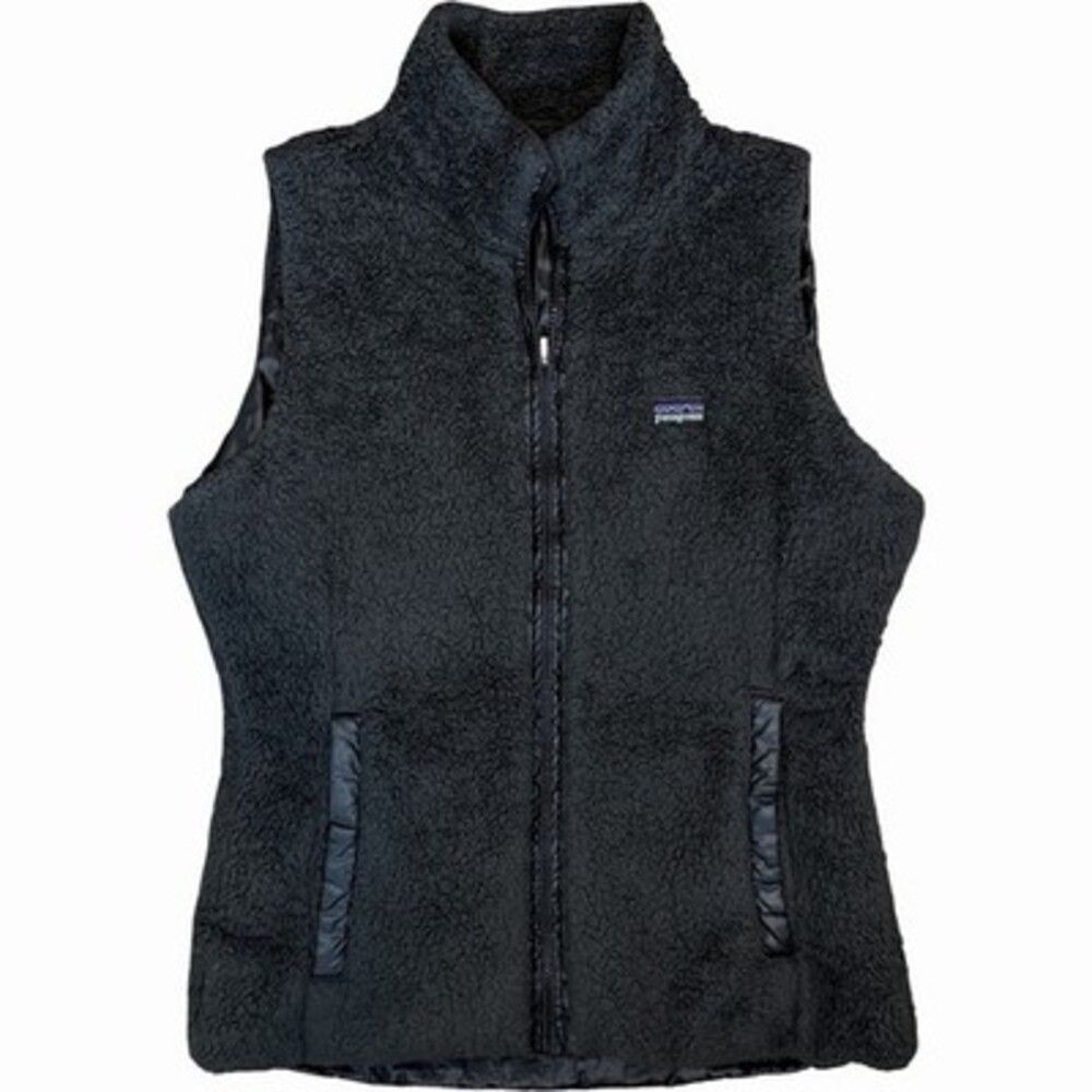 Patagonia Reversible Sherpa Fleece Vest Women’s Small Black Full Zip